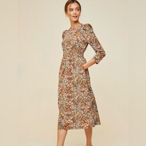 HAYDEN Los Angeles Floral Long Sleeve Midi Dress - Size: S - Like New!